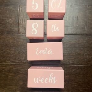Baby Milestone Blocks Set Pink
